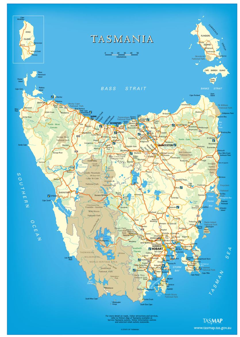 Map of Tas