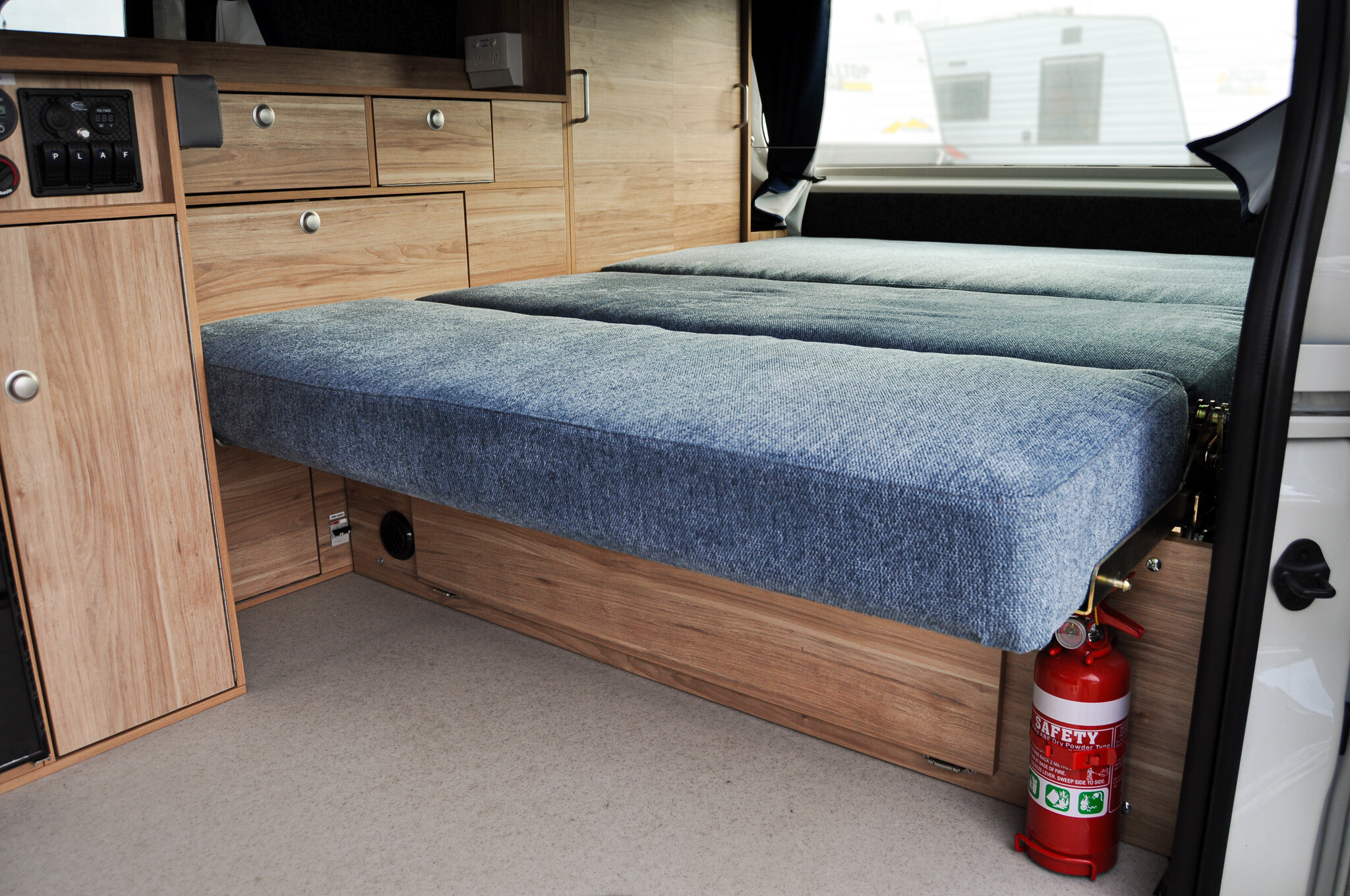 Rear Seat Folded into Main Bed